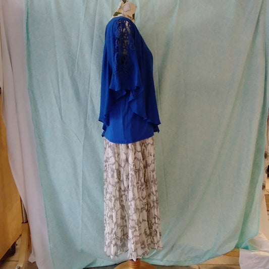 NWT - Banana Republic Black White Pleated Skirt - 6P