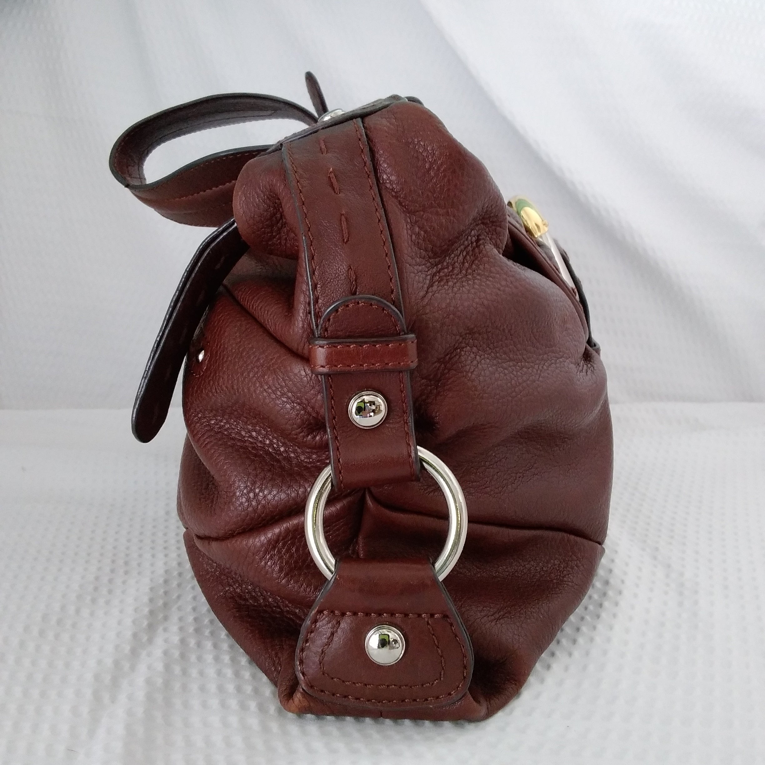 B MAKOWSKY Purse Silver Metallic Genuine Leather Shoulder/Crossbody Bag |  eBay