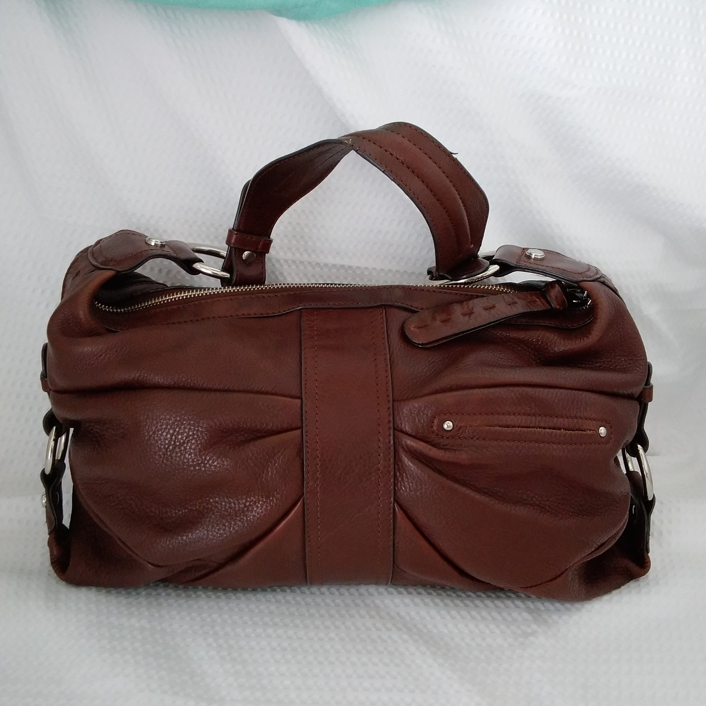 B Makowsky Solid Maroon Burgundy Leather Shoulder Bag One Size - 29% off |  ThredUp