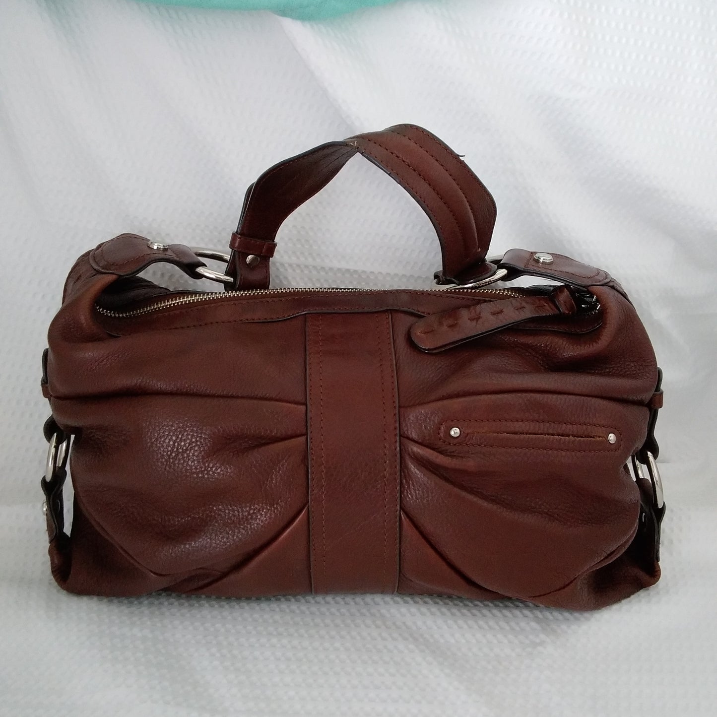 B. Makowsky Brown Leather Shoulder Bag