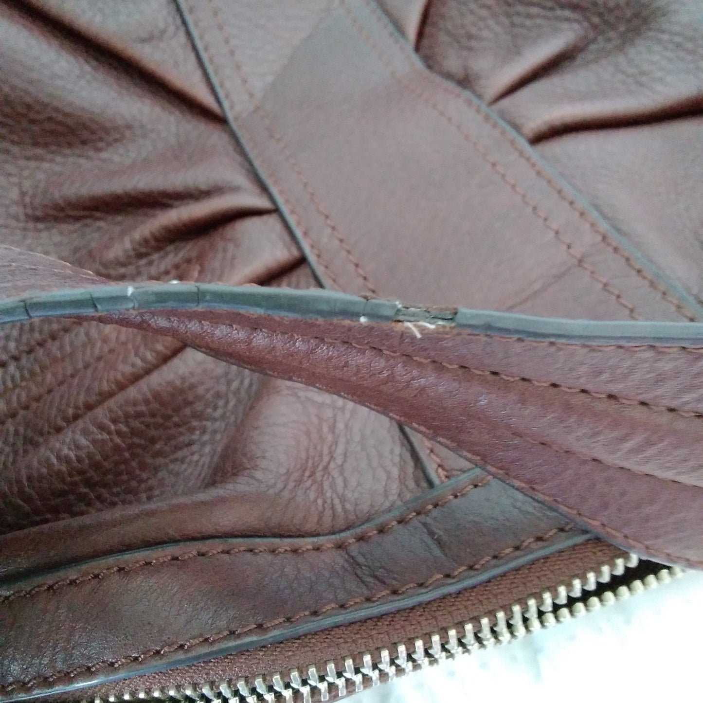 B. Makowsky Brown Leather Shoulder Bag