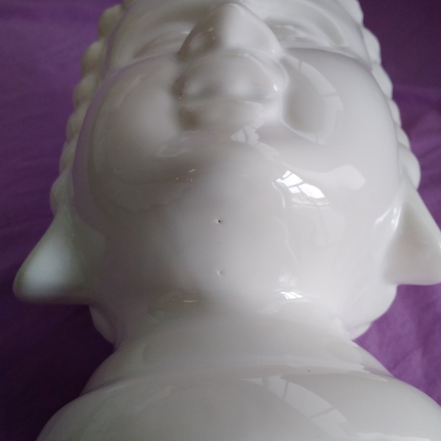 White Ceramic Buddha Head - 5.5" wide 9.5" Tall