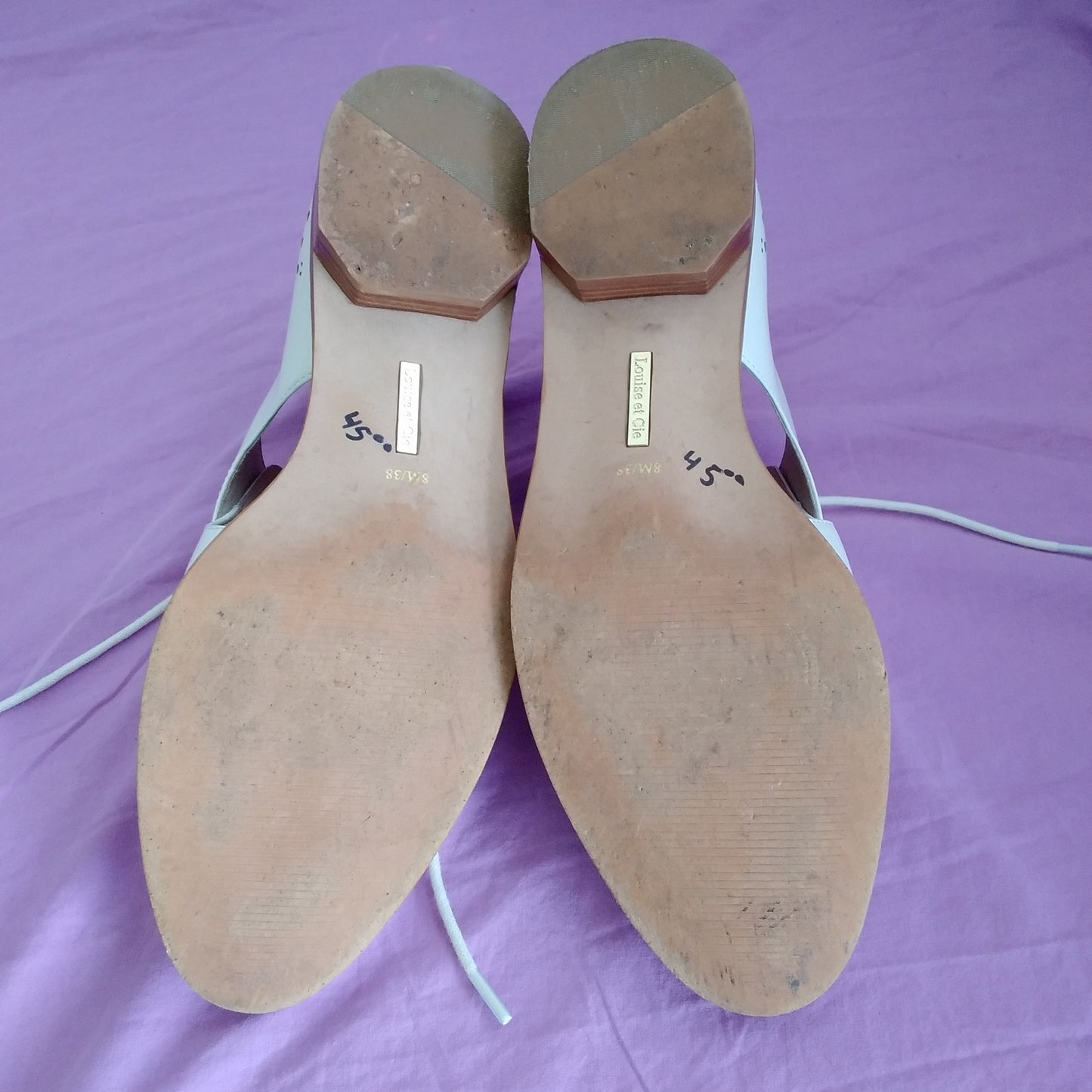 Louise et Cie Felta White Cutout Oxford Shoes - Size 8M/38