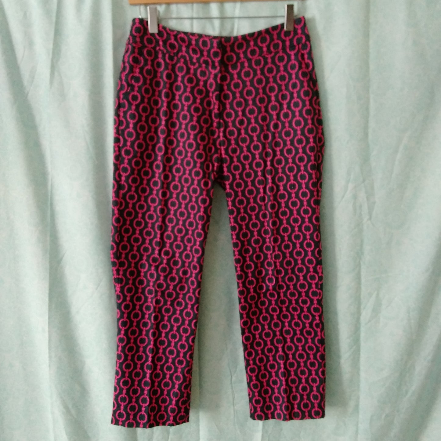 Melly M Women's Black and Pink Chain Print Pants- Size 2