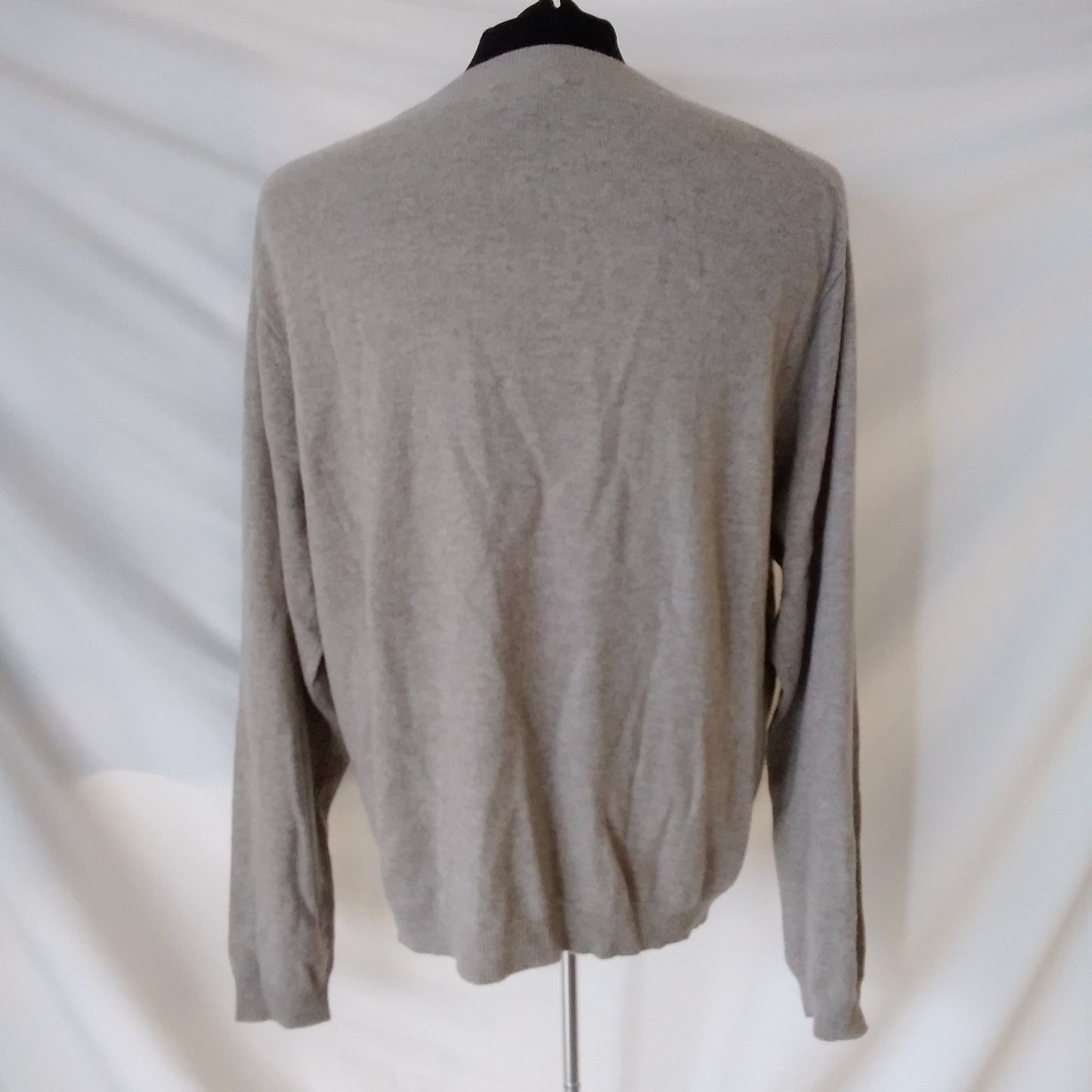 Club Room Men's Gray V-Neck Cashmere Sweater - Size L