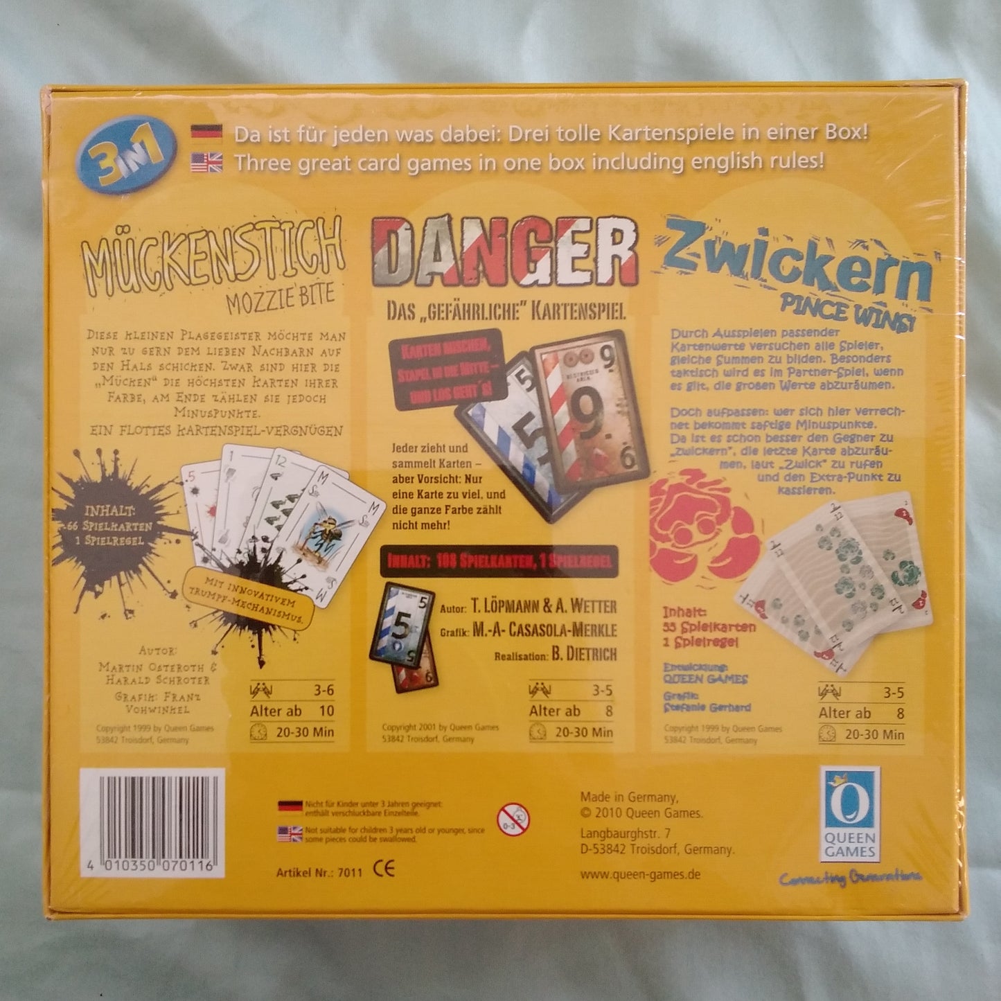 Muckenstich-Danger-Zwickern 3 in 1 Card Game