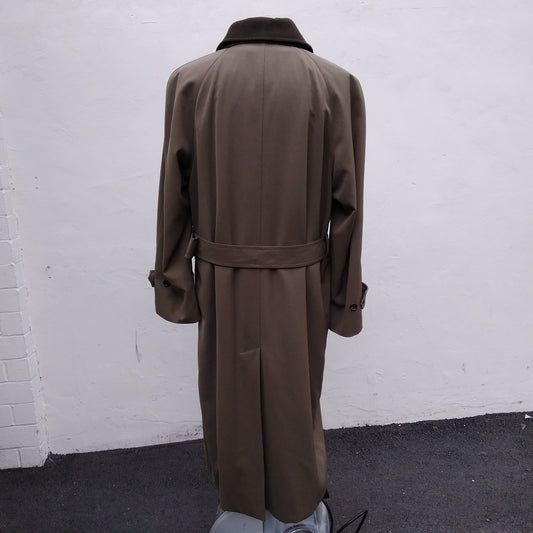 BURBERRY Green Trench-Long Coat with Removable Lining and Collar - 42