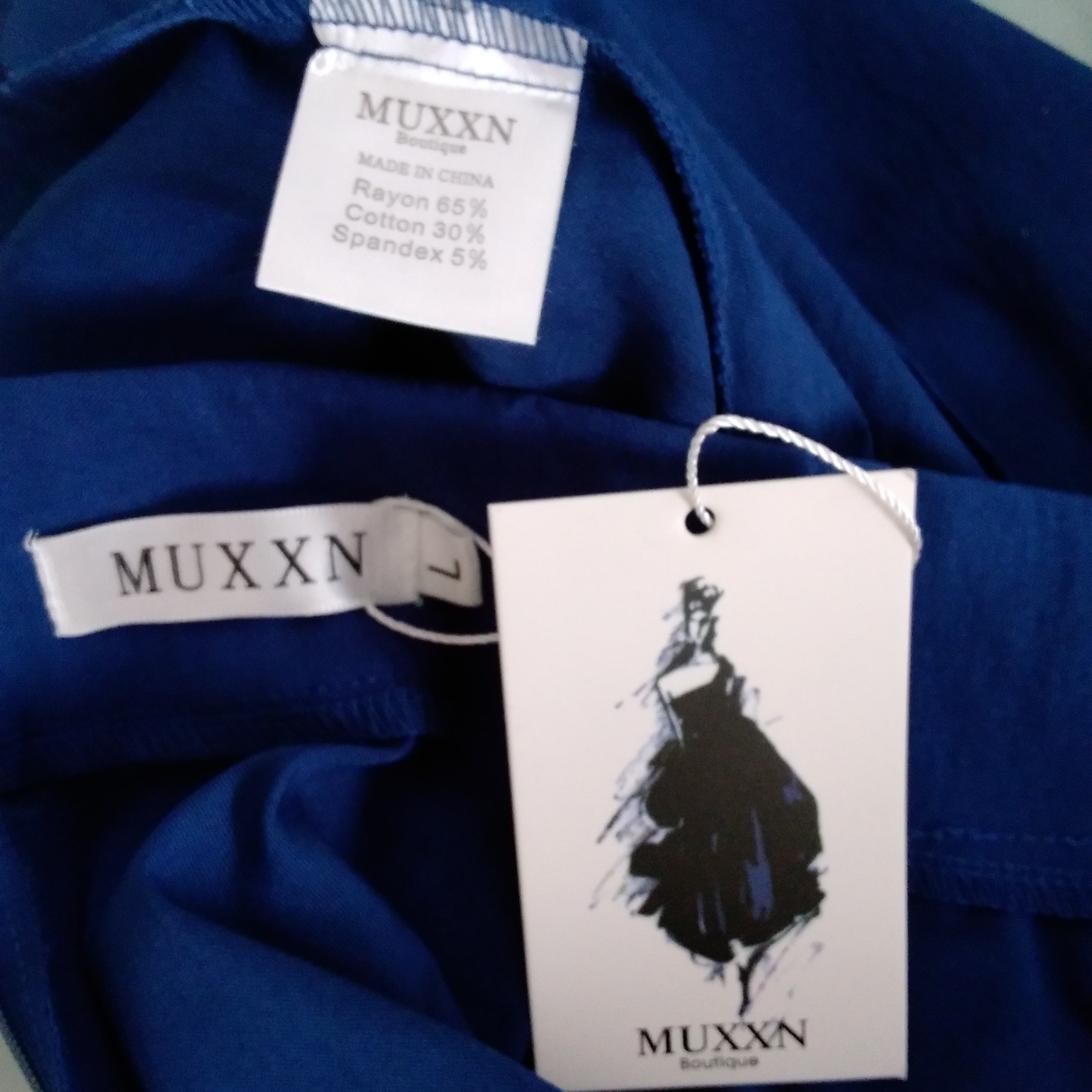 Muxxn Boutique Blue Dress NWT Size L CommunityWorx Thrift Online