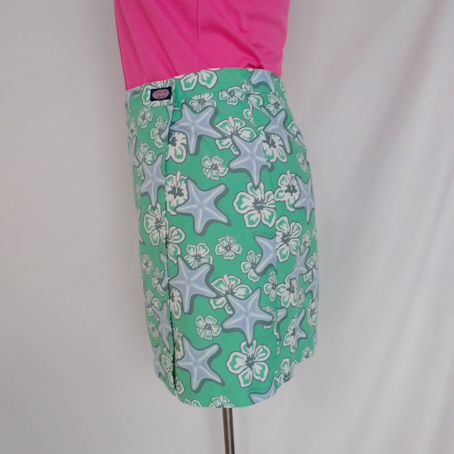 Vineyard Vines Green Starfish Print Wrap Skirt - S