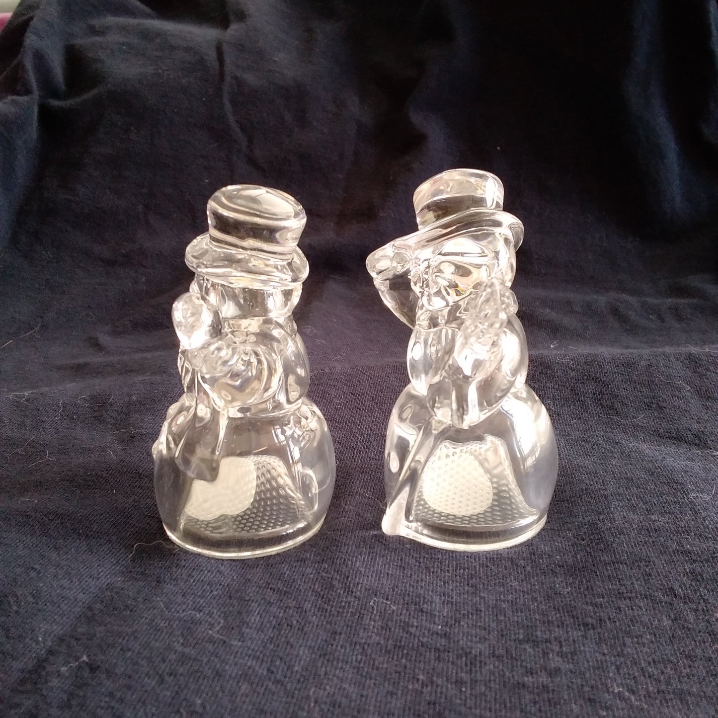 Set of 2 Lenox Crystal 3.5" Snowmen Figurines/Ornaments