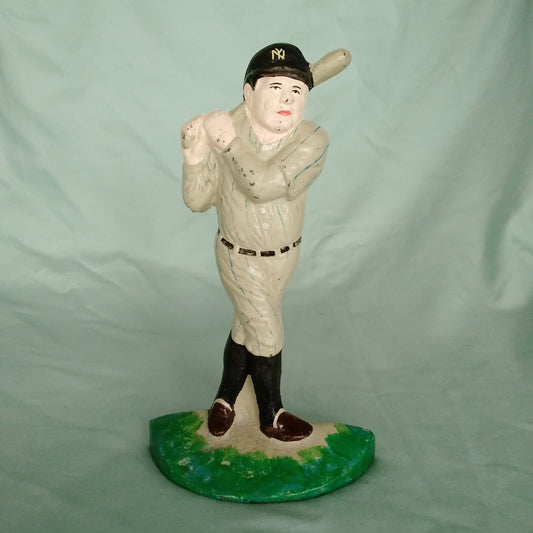 Vintage Cast Iron Babe Ruth Door Stop