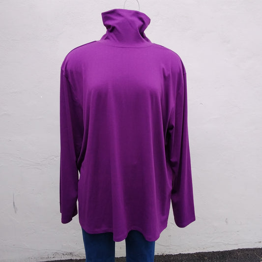 Jennifer Lauren Plus - Purple Turtle-Neck Top - Size 3X
