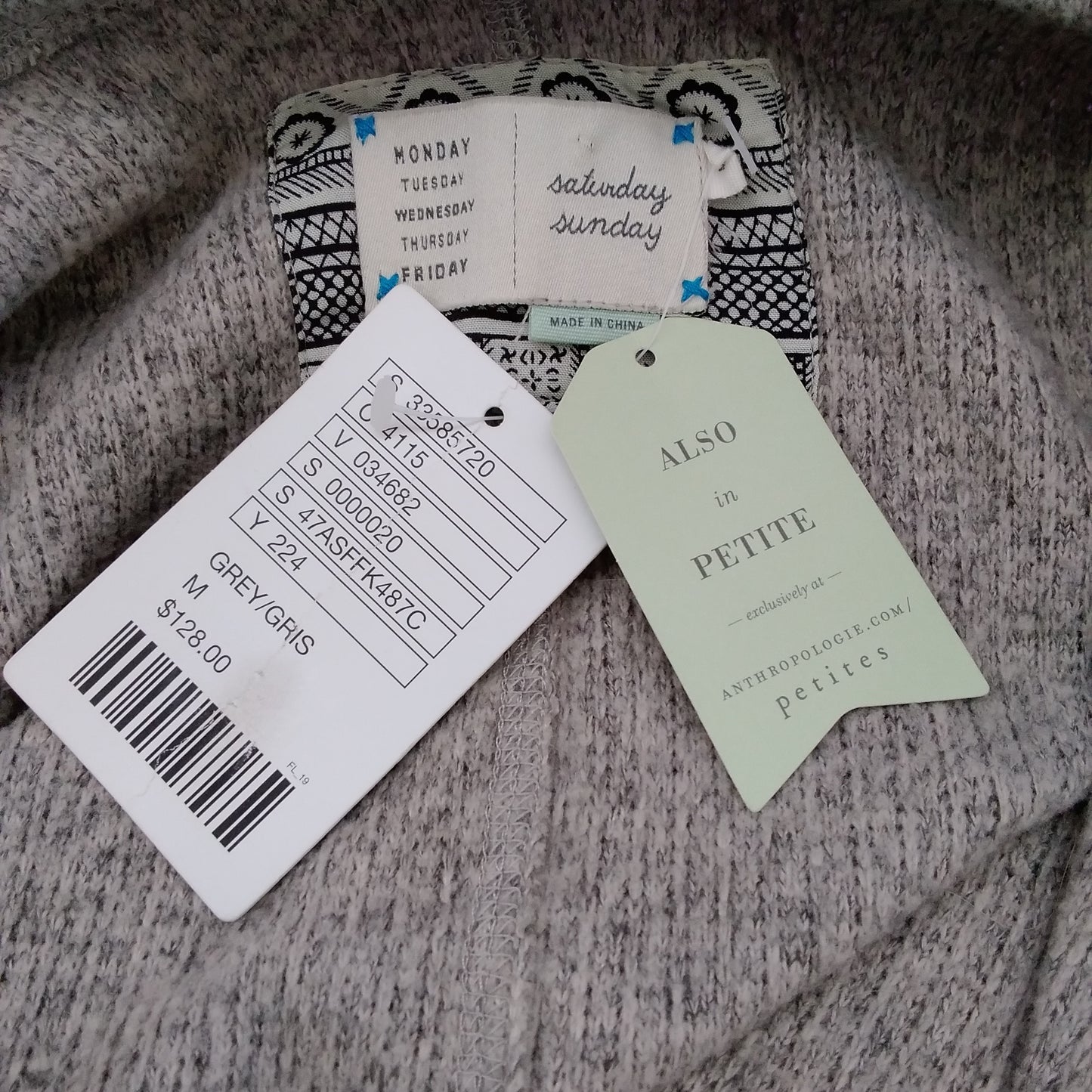 Saturday Sunday Anthropologie Gray Whimbrel Cape Poncho/Sweater - NWT - Size M