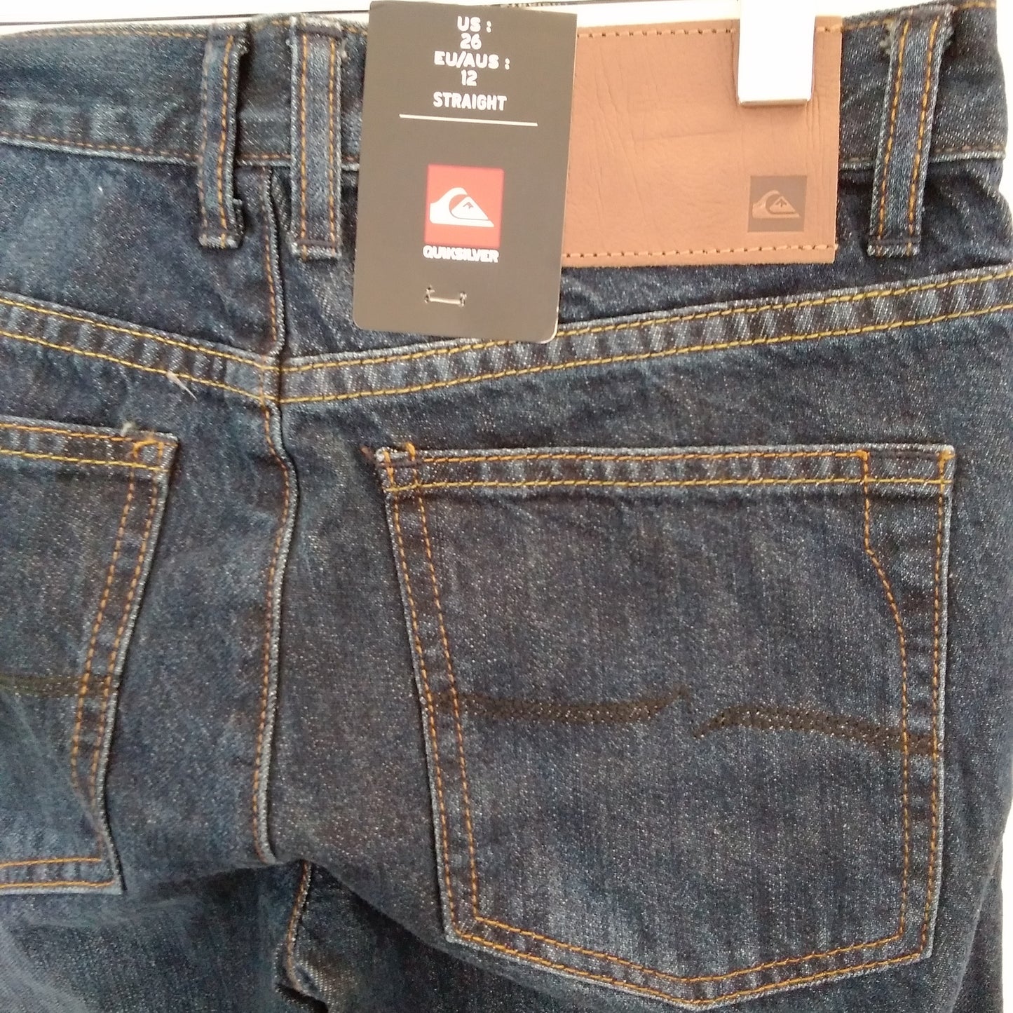 NWT - Quicksilver Youth Straight Cut Denim Jeans - EU/AUS:12 / US: 26