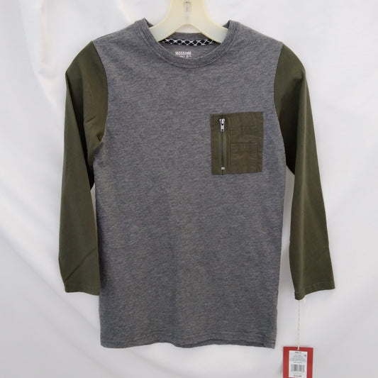 NWT - Mossimo Supply Co Boy's Gray and Olive Long Sleeve Shirt - S | 6-7