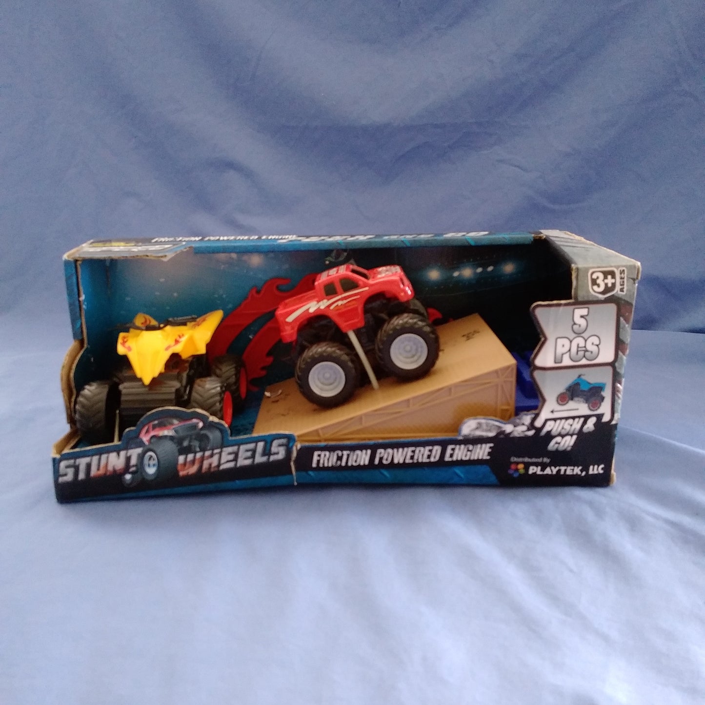 Stunt Wheels Friction Powered Engine Monster Truck and ATV - 5-pcs