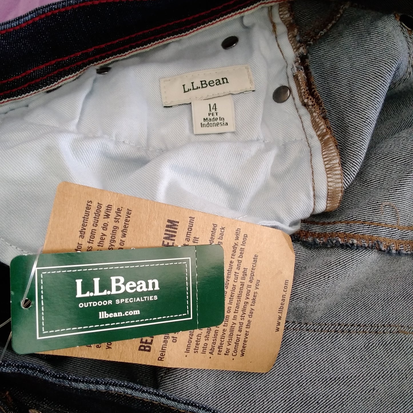 NWT - L.L. Bean Stretch Denim Jeans - 14 Petite