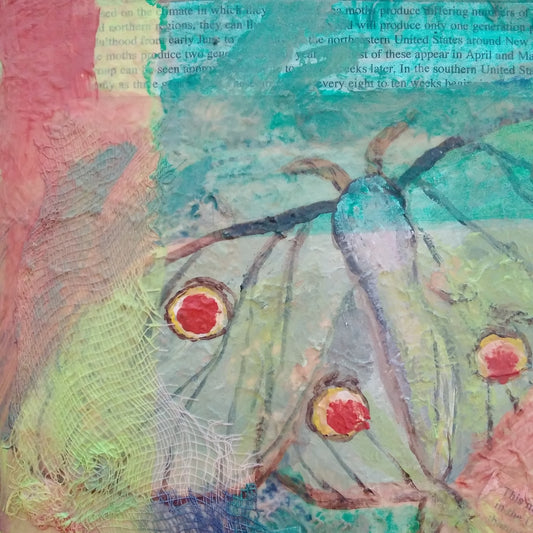 Original Painting "Green Luna Moth" by N.C Artist Kate Ladd