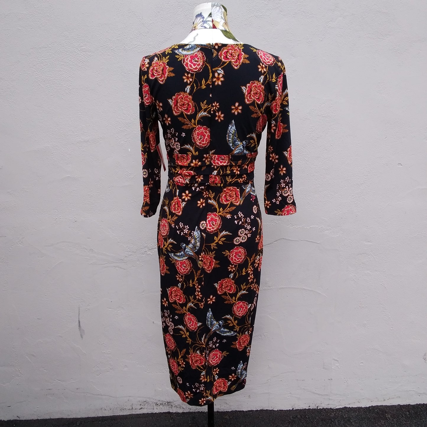 NWT - MELROSE black multicolored Floral 3/4 Sleeve Dress - 8