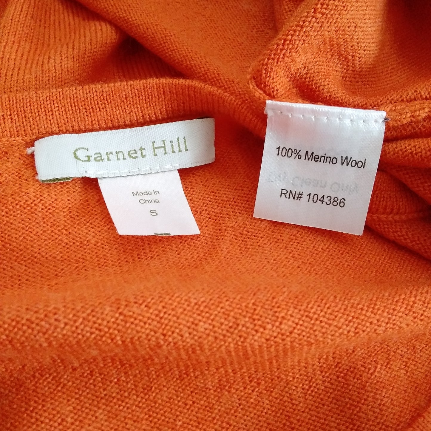 Garnet Hill Orange Long Sleeve Merino Wool Sweater Dress - S