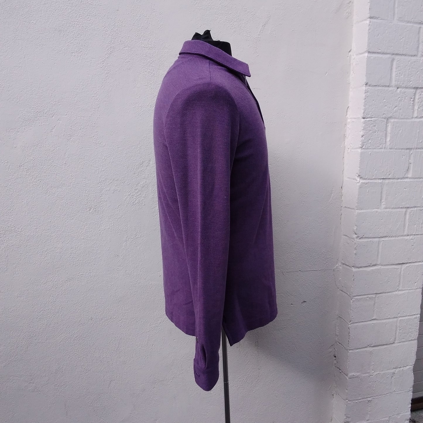 NWT - Fairlane purple Ronnie Long Sleeve Soft Pique Polo Shirt - S