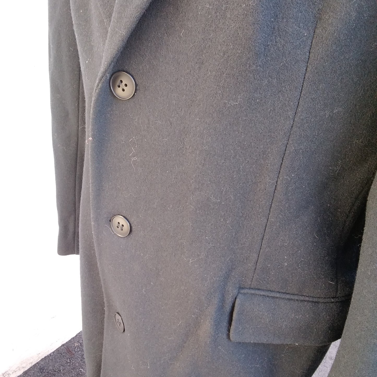 Vintage - The Original Imported Teller Black Wool Coat - 44L