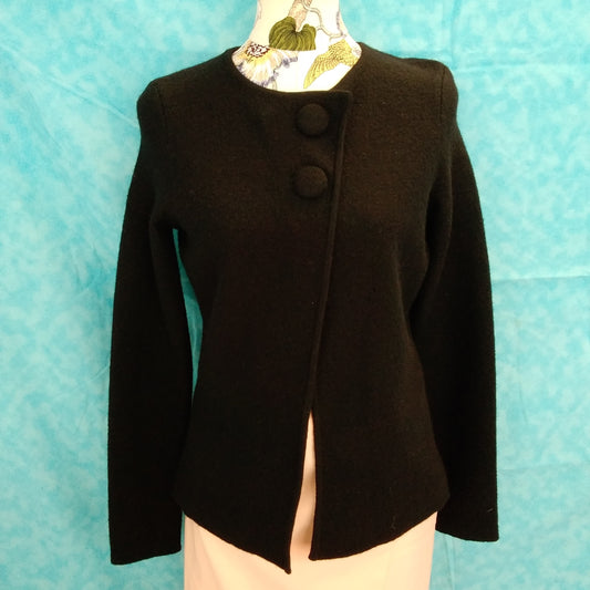 Dana Buchman Black 100% Merino Wool Jacket / Blazer - S