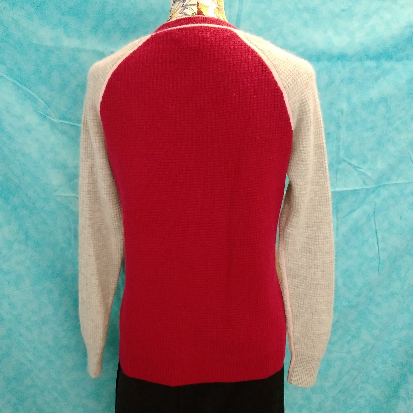 J Crew Collection beige red Cashmere Waffle Sweater - XS