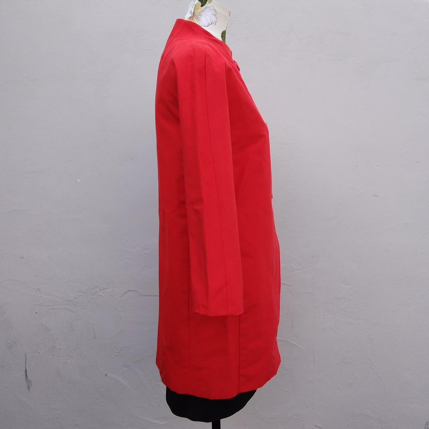 Kate Spade red Cotton Silk Blend Kendall Coat - S (missing bow)