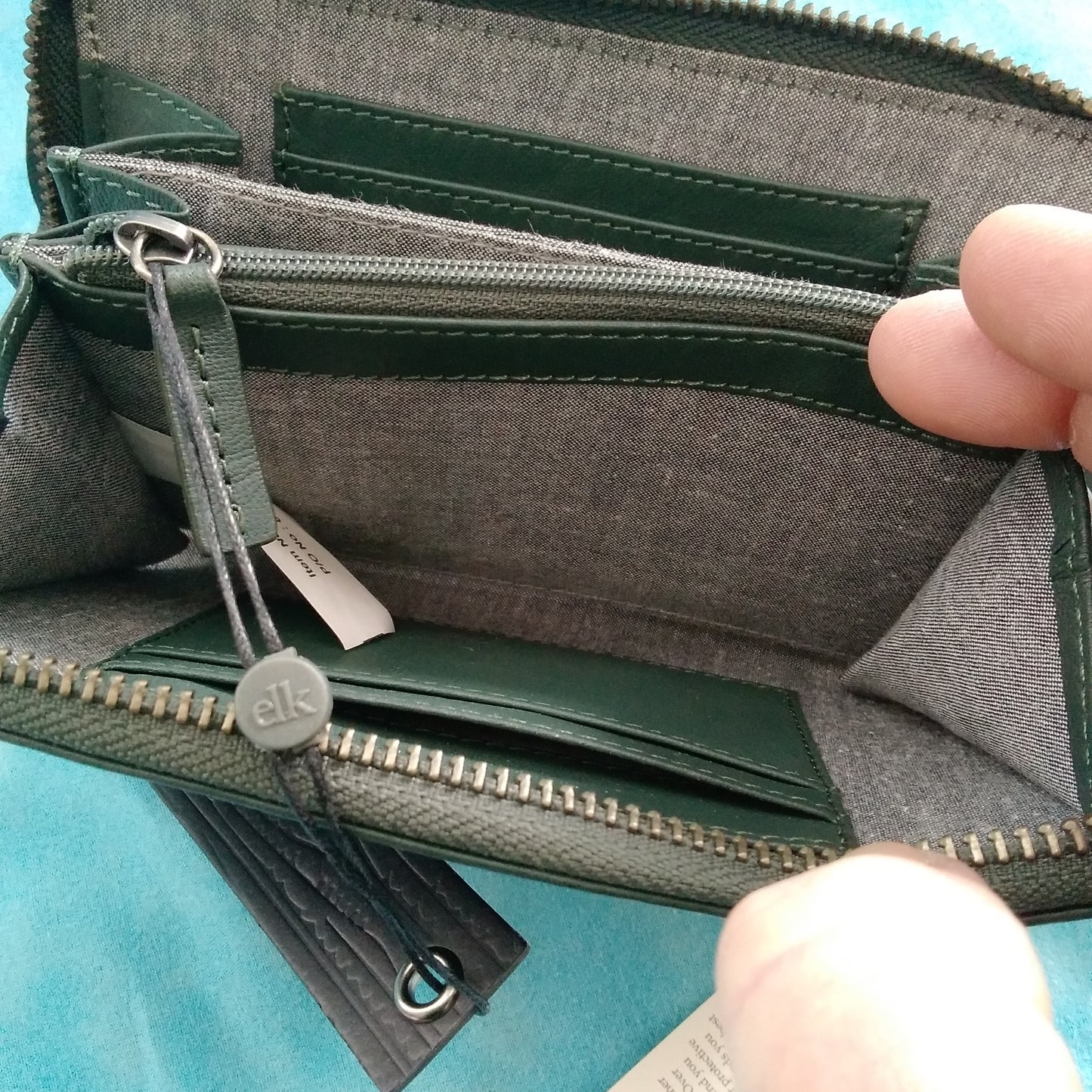 NWT - Elk Green Leather Clutch Wallet