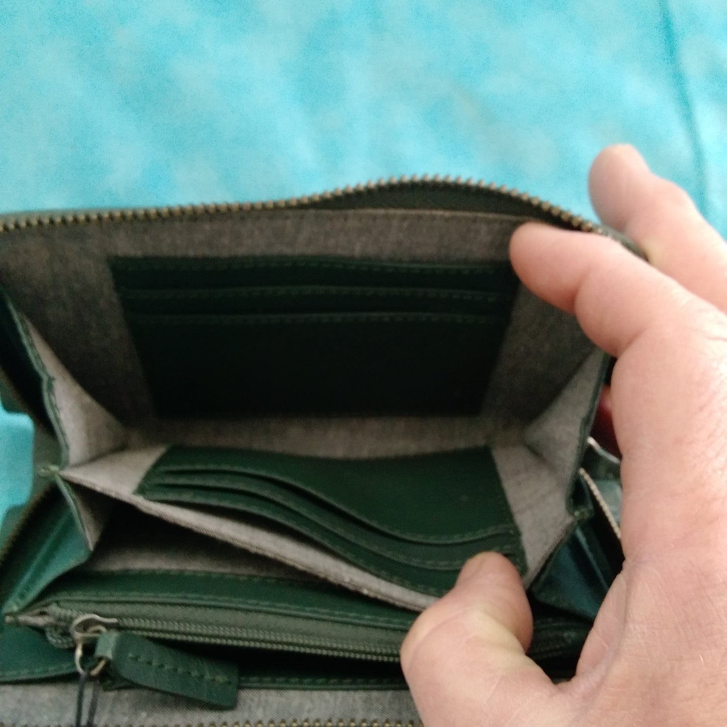 NWT - Elk Green Leather Clutch Wallet