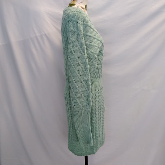 NWT - Lulus green Cable-Knit Sweater Dress - XL