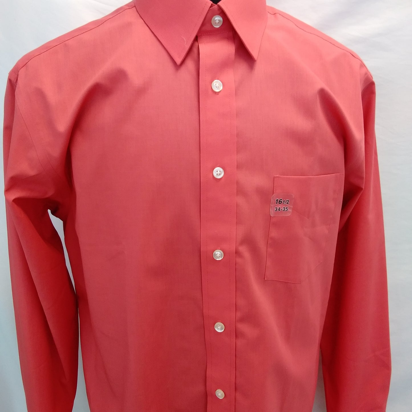 Stafford Performance orange Classic Fit Button Up Super Shirt - 16.5 34-35