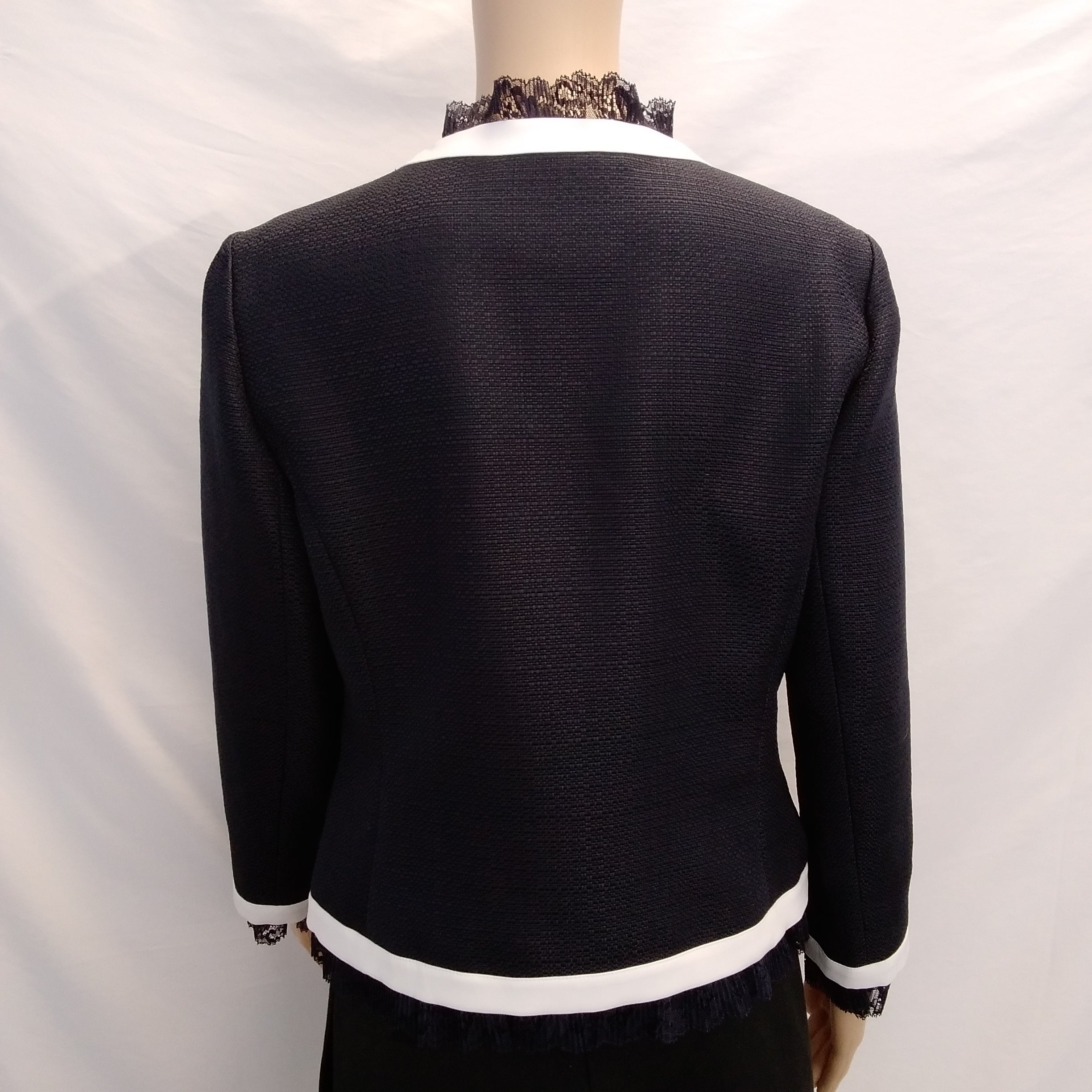 Ted Baker Navy Blue Ennio Lace Trim Woven Jacket 3 US 8