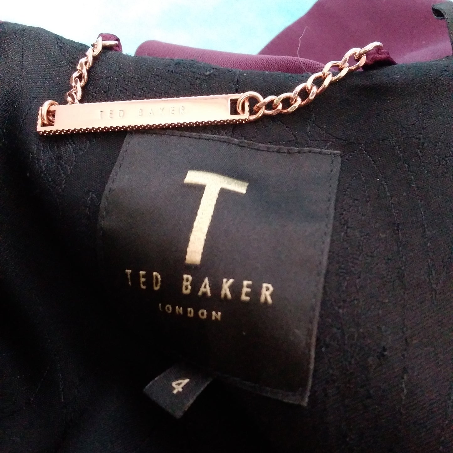 Ted Baker burgundy Pippar Ruffle Jacket - 4 / US 10