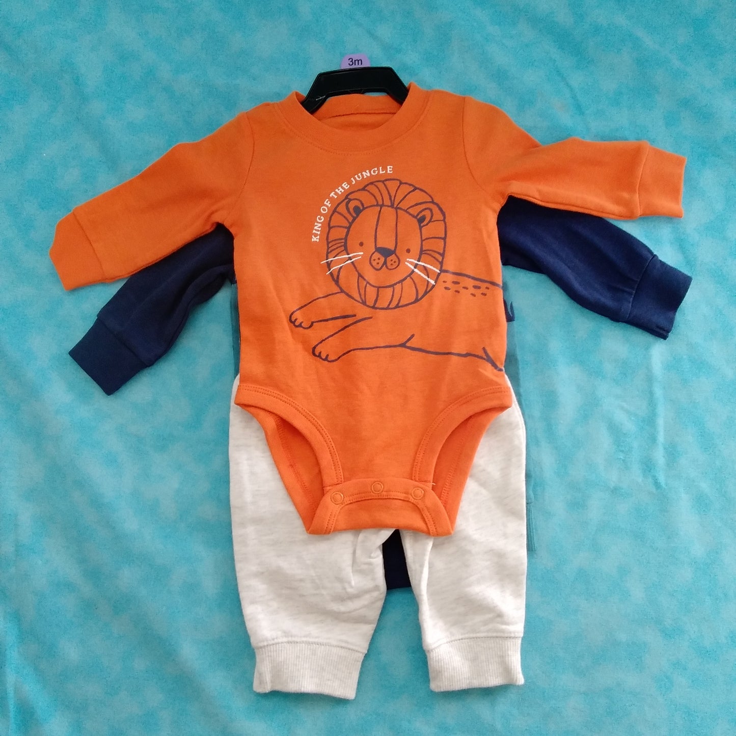 NWT - Carter's Infant 4 Piece Boy's Pants & Body Suit Jungle Set - Size: 3 months