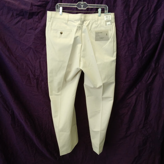 NWT - Haggar khaki Everywhere Plain Front Classic Fit Pants - 36W 30L