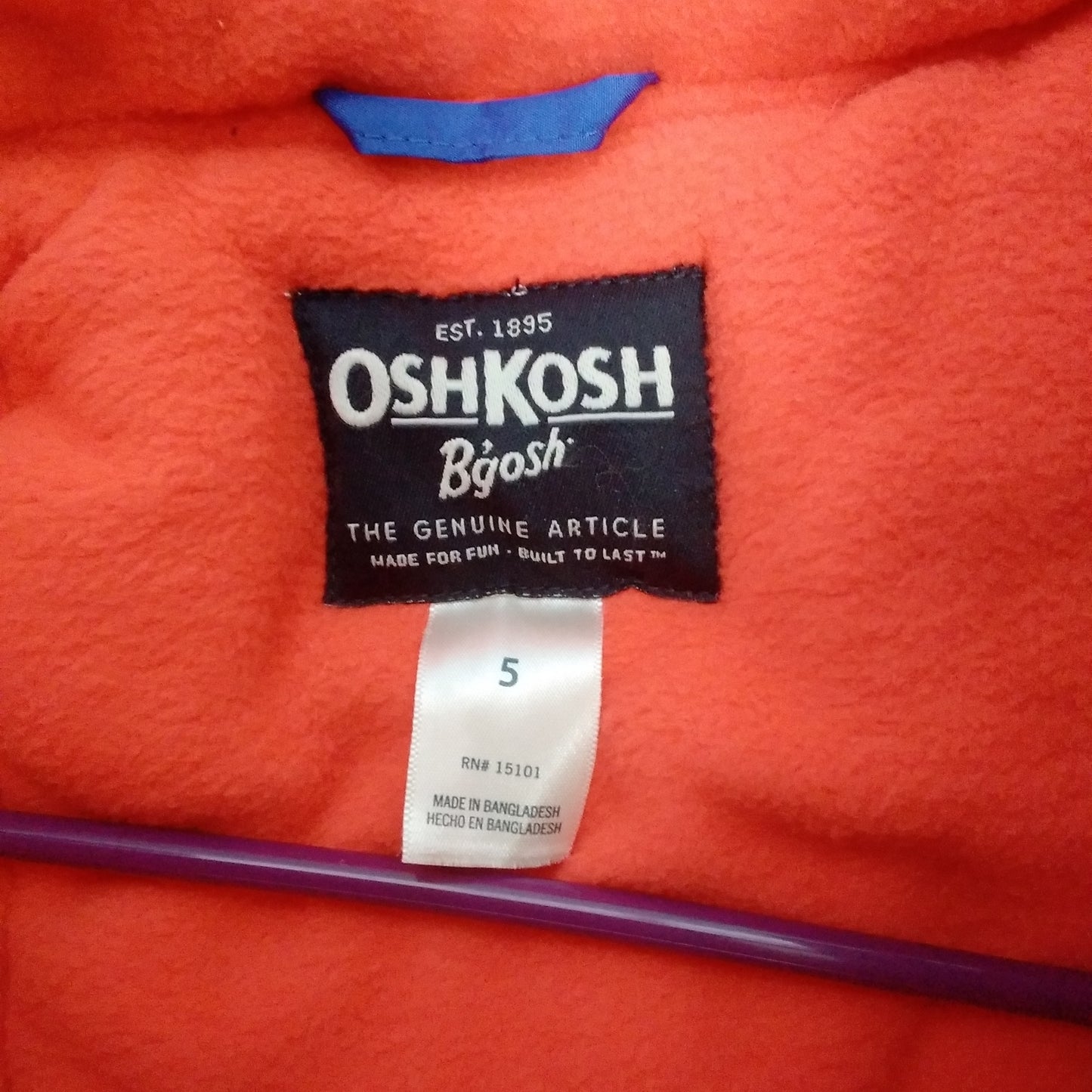 NWT - OshKosh B'gosh Boy's Blue Coat - Size: 5