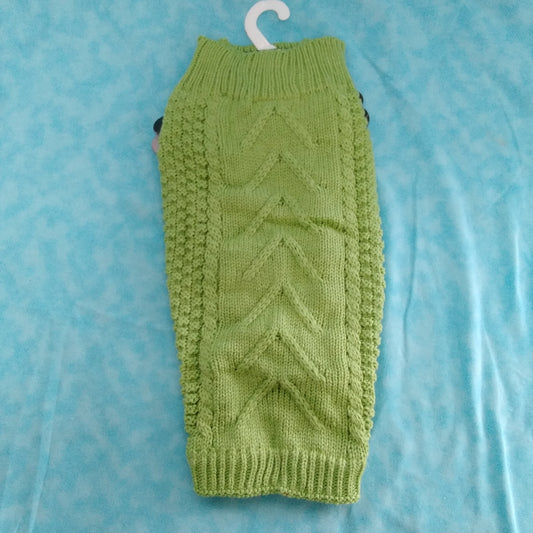 NWT - Pet Life Heavy Swirl Green Knitted Dog Sweater - Size: 18.1"