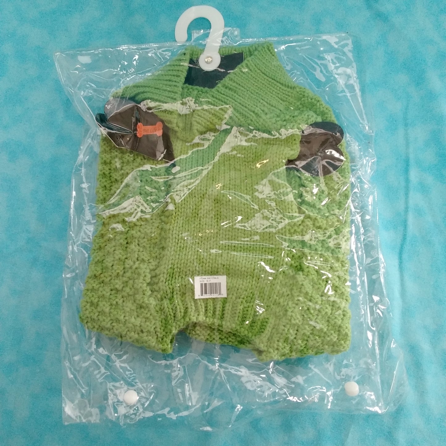 NWT - Pet Life Heavy Swirl Green Knitted Dog Sweater - Size: 18.1"