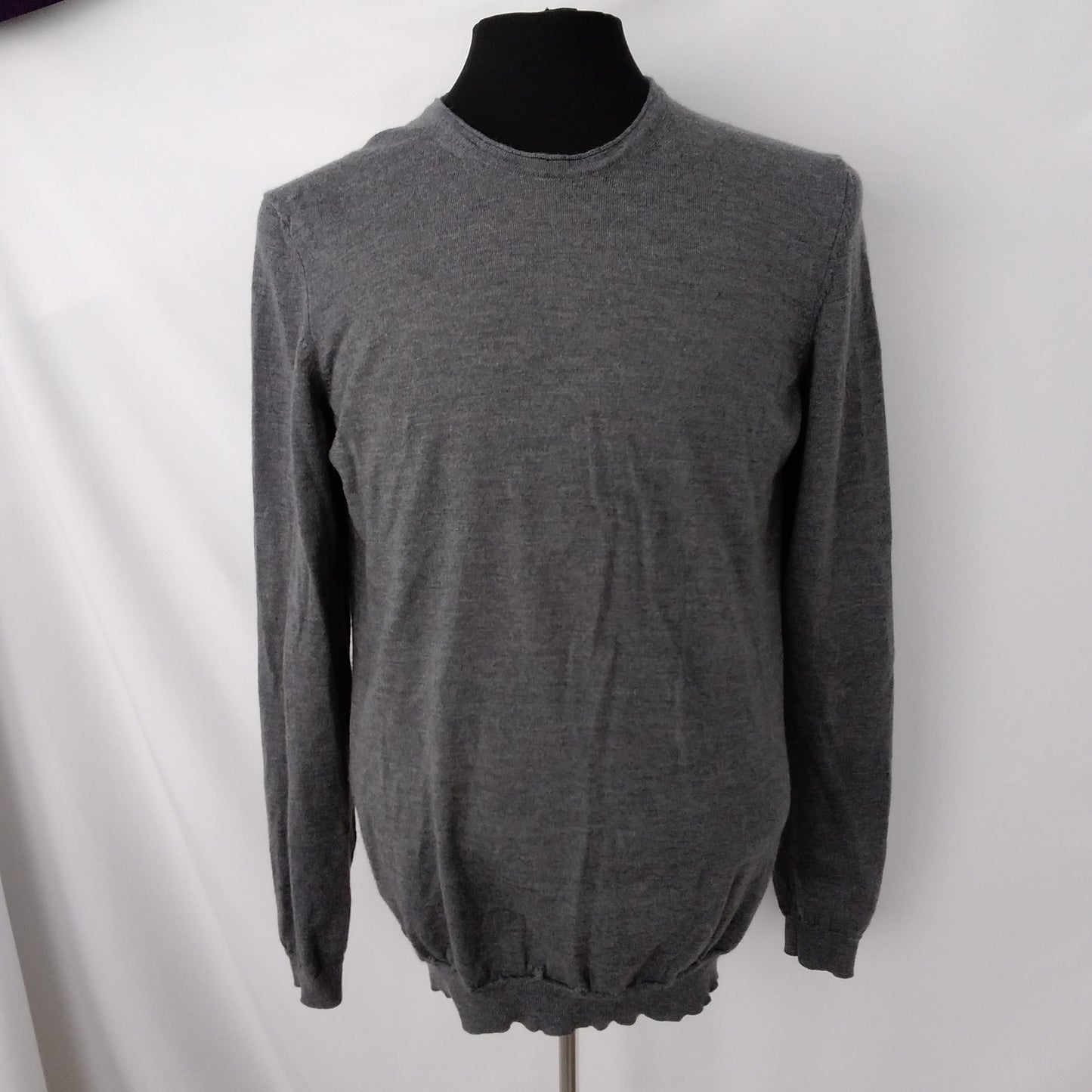 Hugo Boss Gray Slim Fit Extra Fine Merino Wool Crewneck Sweater - XXL