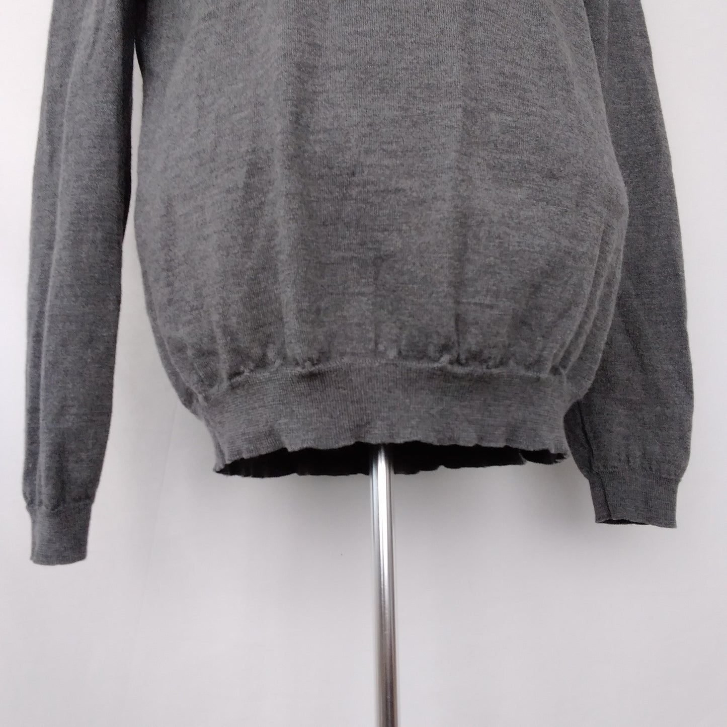 Hugo Boss Gray Slim Fit Extra Fine Merino Wool Crewneck Sweater - XXL