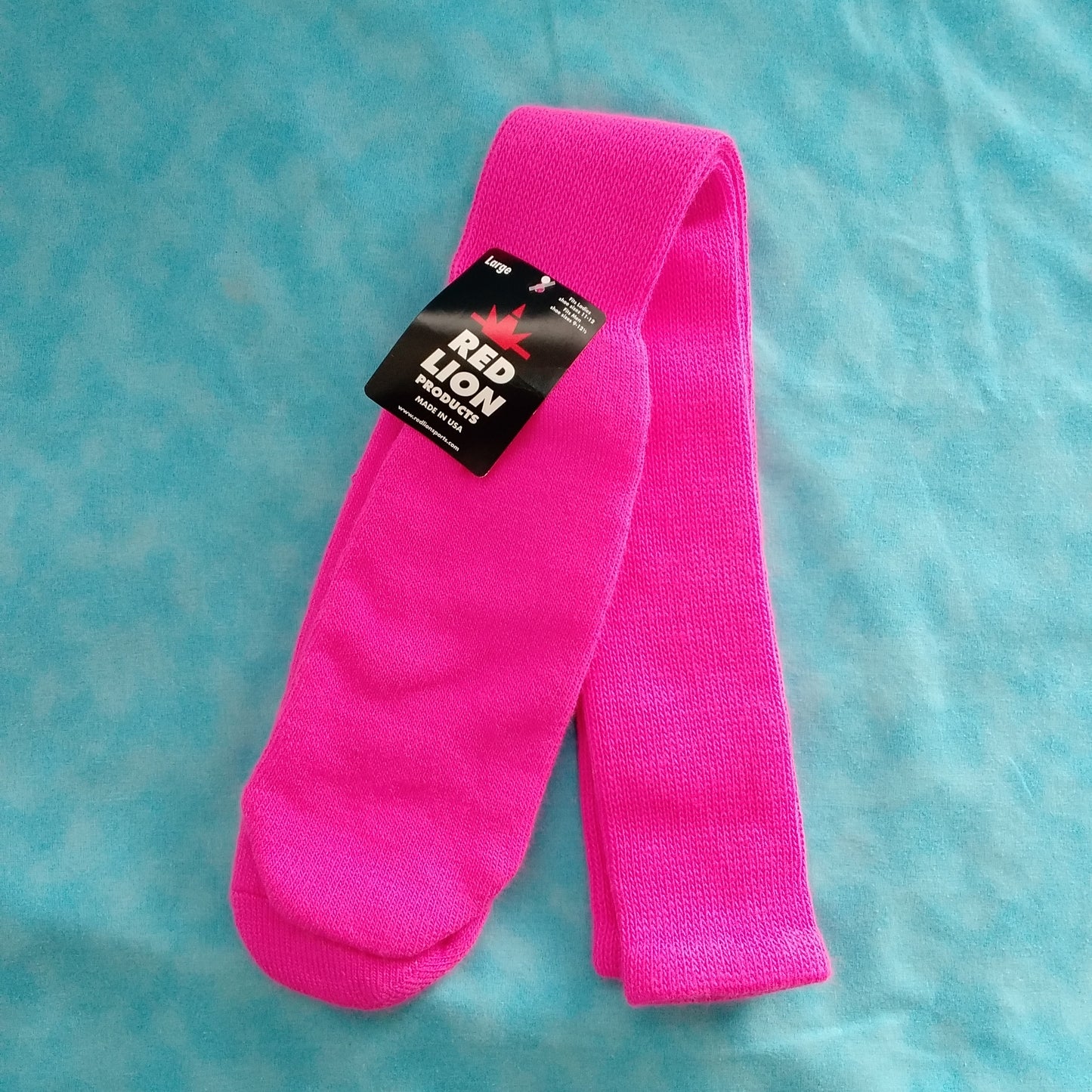 NWT - Red Lion Florescent Patriot Pink Socks #7568 - Size: 10-13
