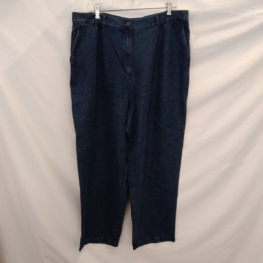 NWT - L.L. Bean Blue Tencel Straight Leg Pants - 20-Reg