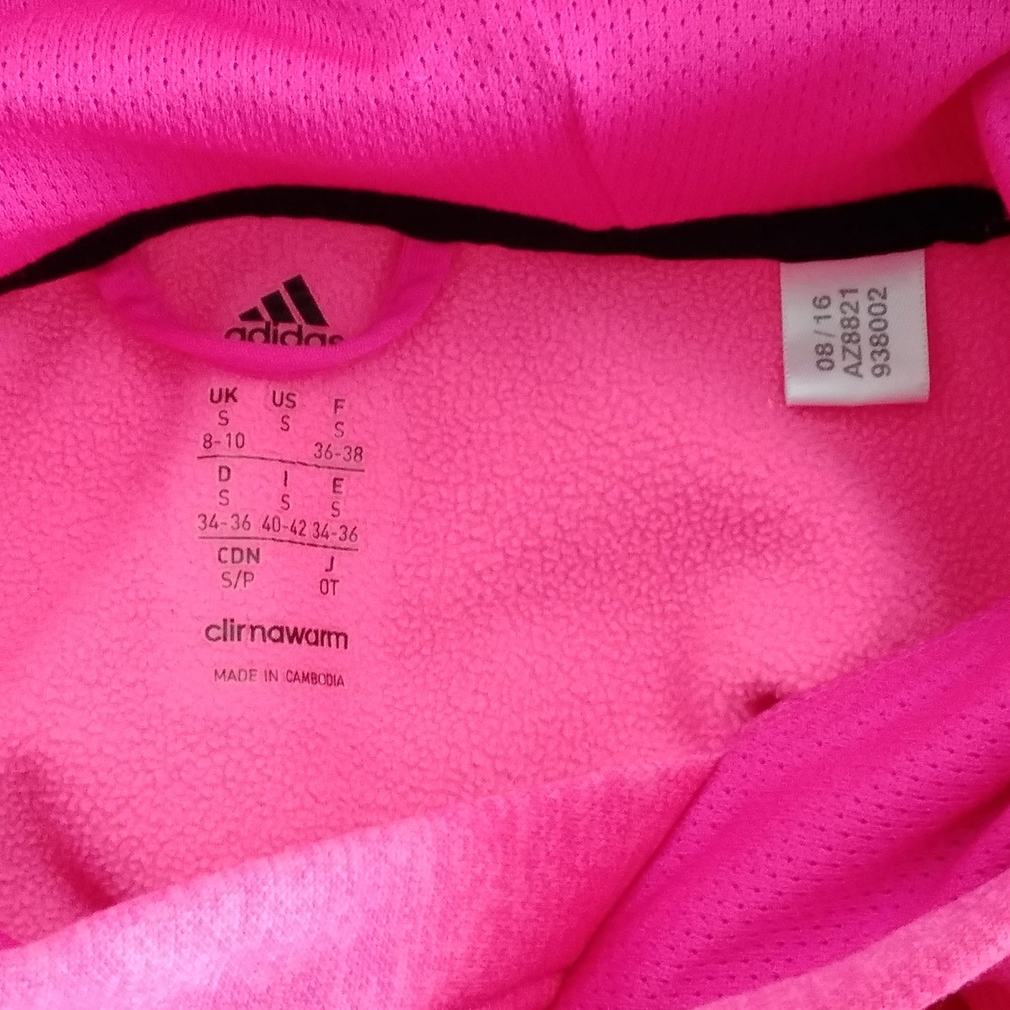 ADIDAS Pink Climawarm Pullover Hoodie - S