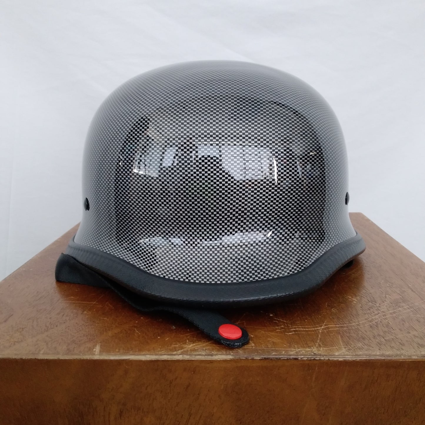 TCMT - HY 809 German Style Carbon Fiber WWII Gray and Black Half Helmet - Size: L