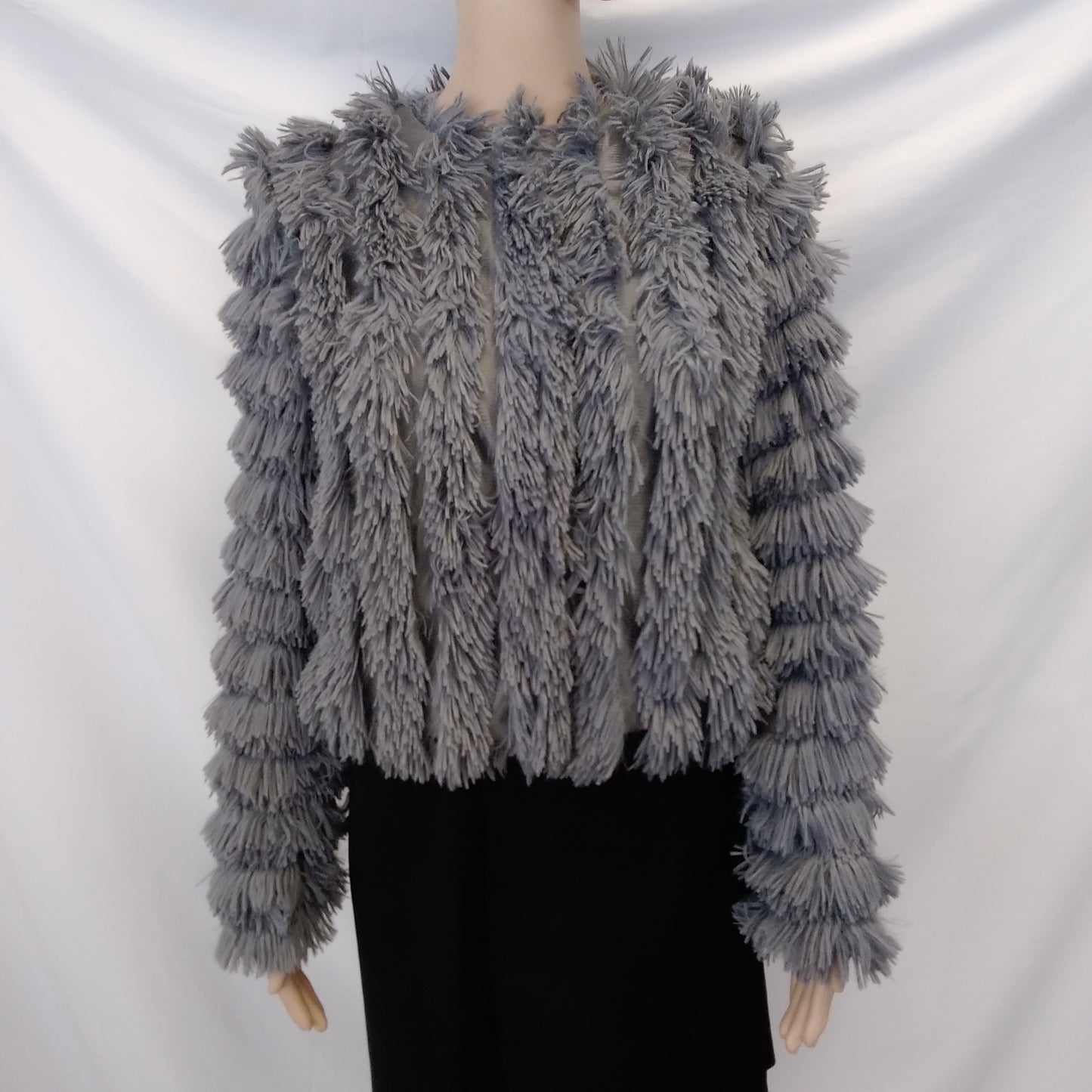 GREYLIN Anthropologie Cordelia Gray Faux Fur Jacket - XS