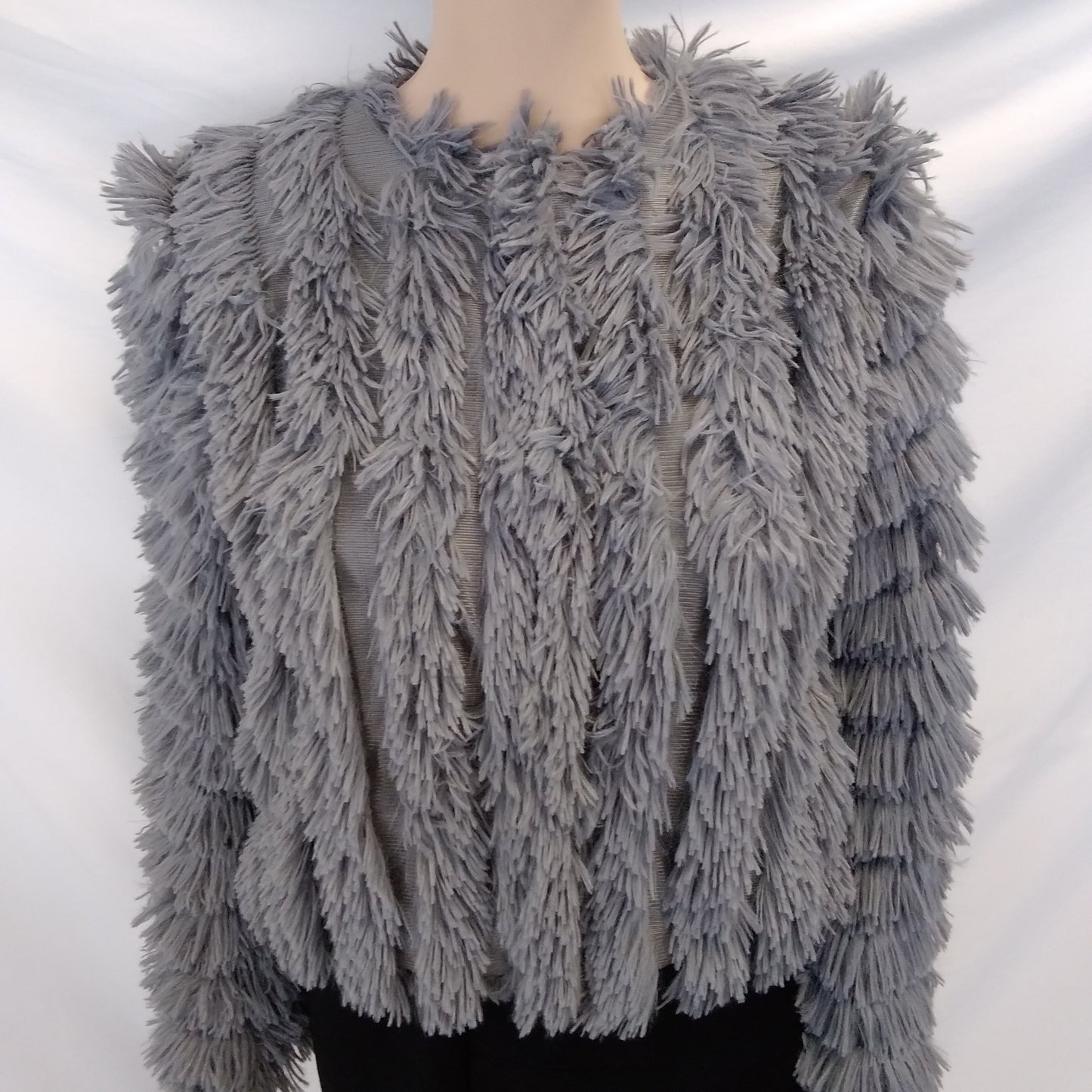 GREYLIN Anthropologie Cordelia Gray Faux Fur Jacket - XS