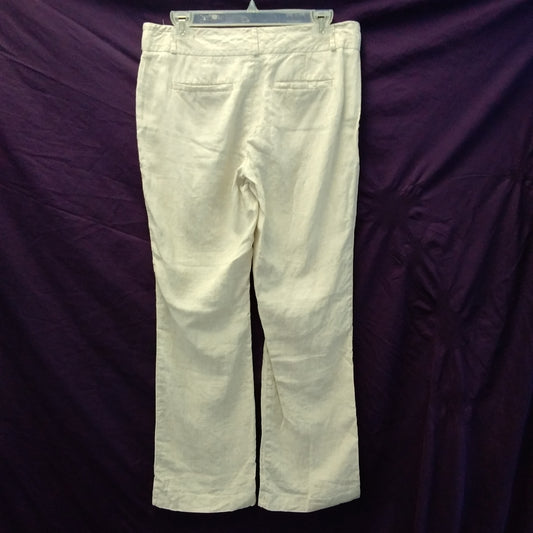 Banana Republic beige Martin Fit Mid Rise Linen Pants - 8