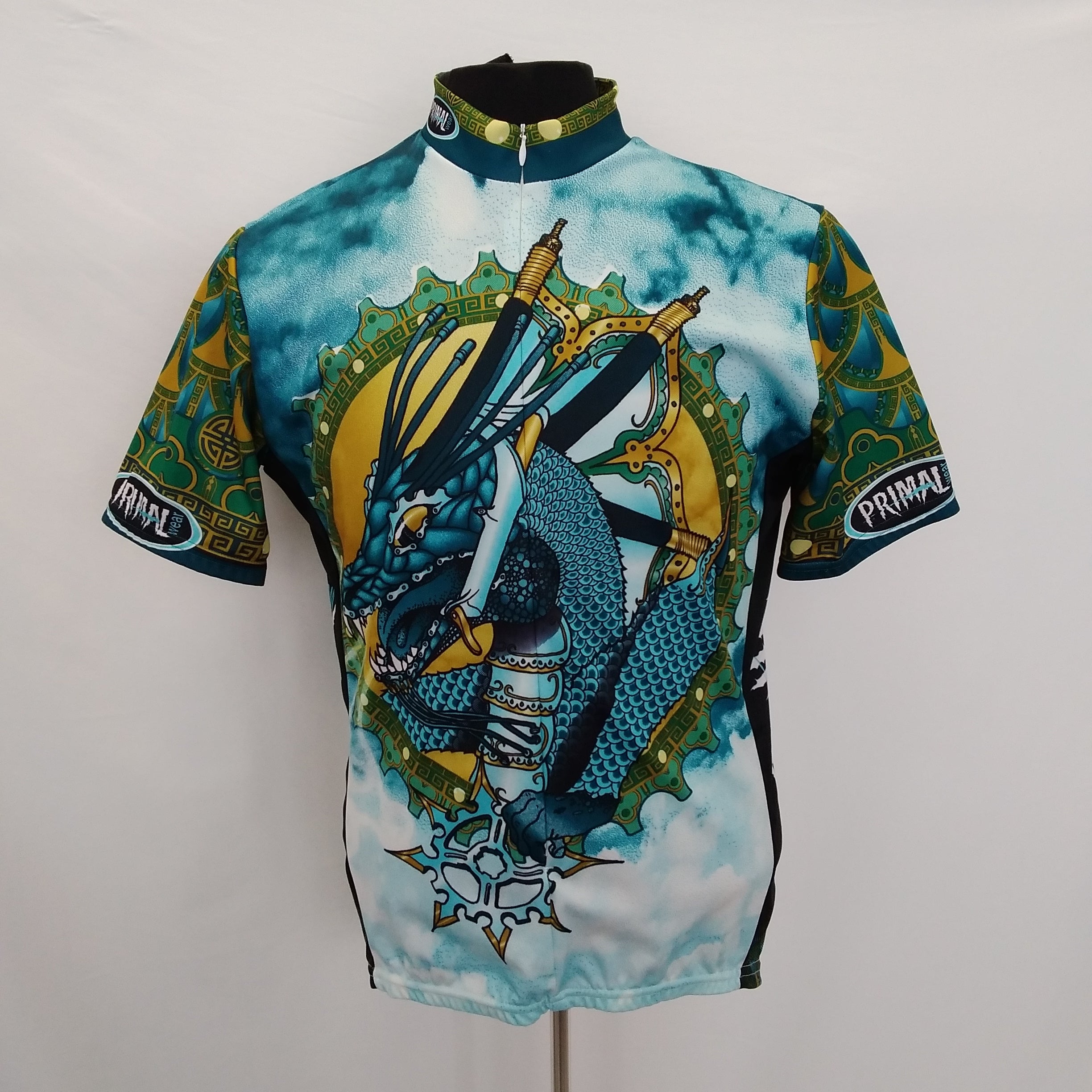 Primal Wear Blue Dragon 3 4 Zip Short Sleeve Cycling Jersey Men s L CommunityWorx Thrift Online